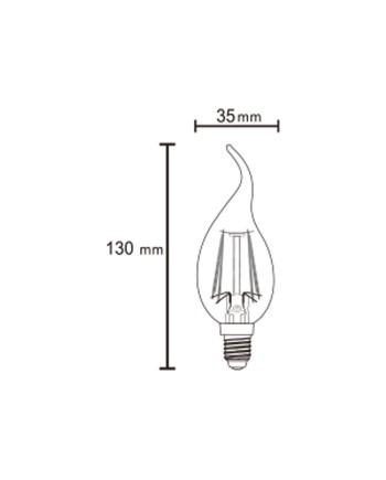 BOMBILLA LED - E14 VELA DECOR. FILAMENTO - 4W - 470lm 2700K